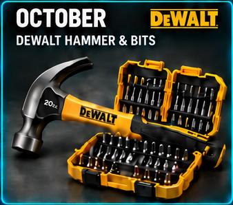DeWalt 20oz claw hammer and 40-piece screwdriver-bit set