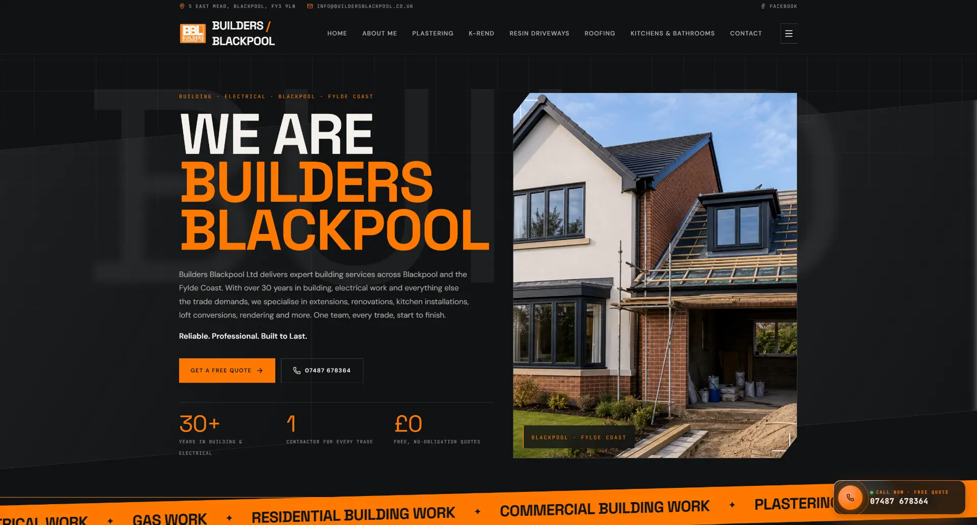 Builders Blackpool Ltd after redesign