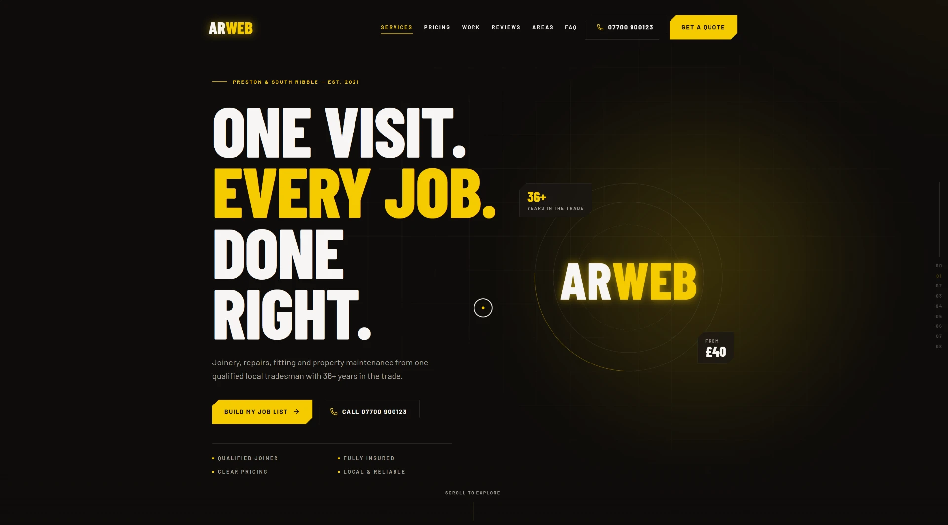 AR Web website desktop preview
